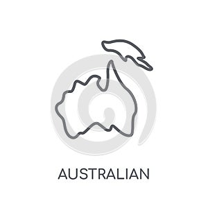 Australian continent linear icon. Modern outline Australian cont