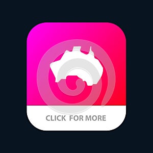 Australian, Country, Location, Map, Travel Mobile App Button. Android and IOS Glyph Version