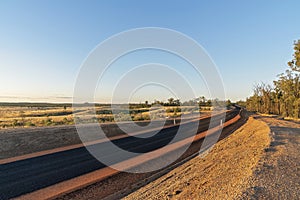 Australian Country Road At Sunset