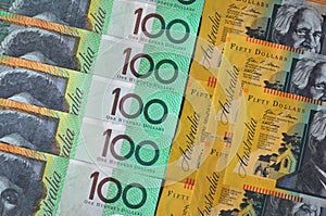 Australian currency, fifty and one hundred dollars banknotes