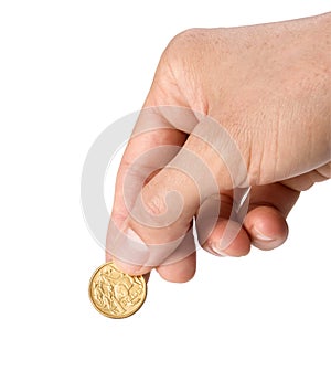 Australian Dollar Coin Hand Money