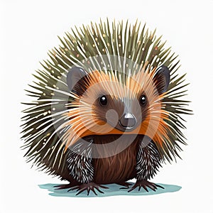 Australian Echidna spiky quills - solitary mammals graphic art design