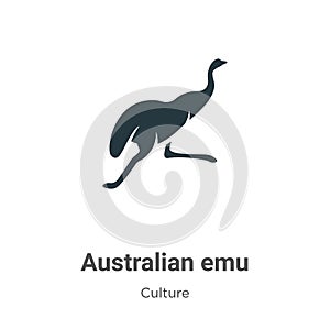 Australian emu vector icon on white background. Flat vector australian emu icon symbol sign from modern culture collection for