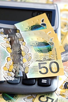 Australian fifty dollar bill - close up.