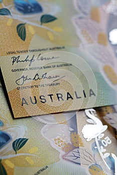 Australian fifty dollar bill - close up.