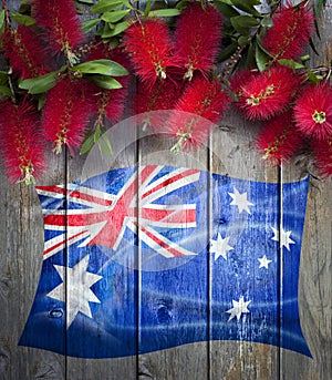 Australian Australia Anzac Day Flag Flowers Background