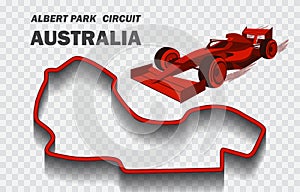 Australian grand prix race track for Formula 1 or F1. Detailed racetrack or national circuit