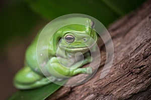 Australian green tree frog Ranoidea caerulea