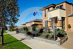 Australian House, Eucalyptus And Australian Flag