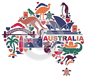 Austrálsky ikony v formulár z 