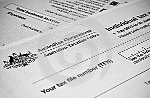 Australian Individual tax return form