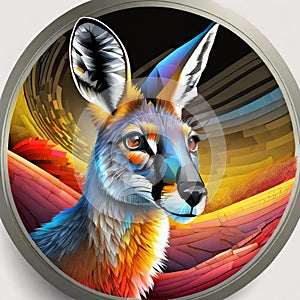 Australian Kangaroo colorful designed clip art