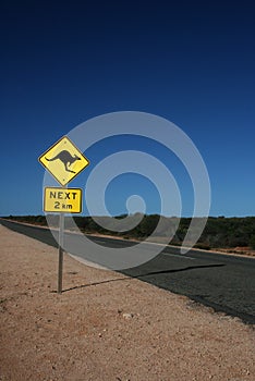 Australian kangaroo road sign