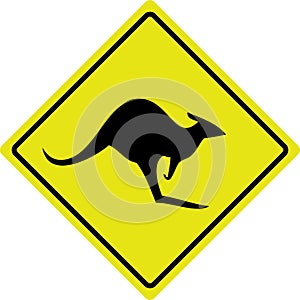 Australian Kangaroo Roadsign
