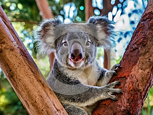 Australian koala bear with cute baby