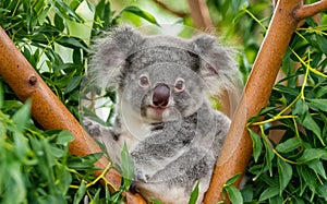 Australian koala bear with cute baby