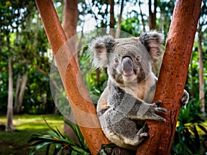 Australian koala bear with cute baby