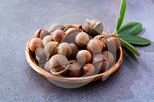 Australian macadamia nuts, unpeeld fresh harvest