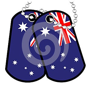 Australian Military Pair Of Dog Tags