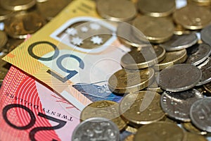 Australian money, coins and notes.
