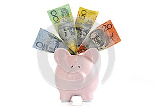 Australian Money with Piggy Bank