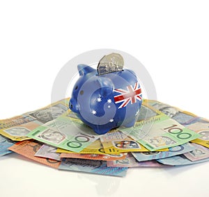 Australian Money with Piggy Bank