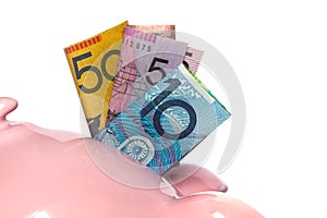 Australian Money in Piggybank photo
