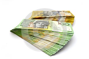 Australian one hundred dollar bills and fifty dollar bills