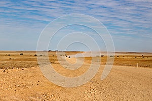 Australian outback Birdsville track In a totally empty landscape photo