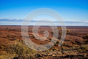 Australian outback landscape nature. View from Mundi Mundi Lookout, Outback NSW, Australia