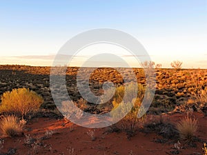 Australian outback sunset in Uluru National Park