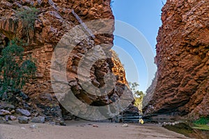the Australian outback there is a rugged rock formation called Simpsons Gab photo