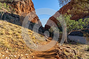 the Australian outback there is a rugged rock formation called Simpsons Gab photo