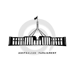 Australian parliament building icon. Australian parliament symbol vector on white background