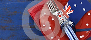 Australian party table setting background banner.