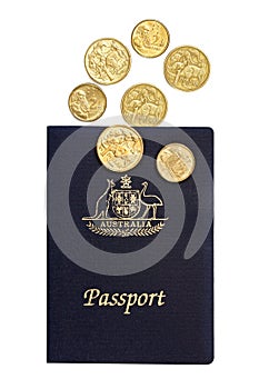 Australian Passport and Coins