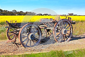 Australian pioneers wooden wagon