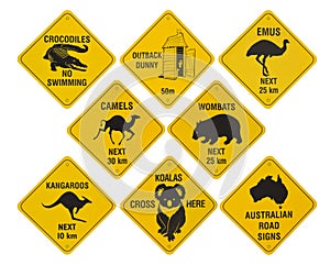 Australian road signs collection photo