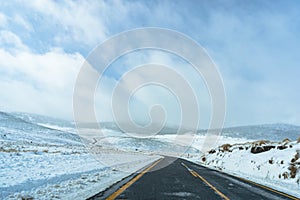 Australian road in Snowy Mountains