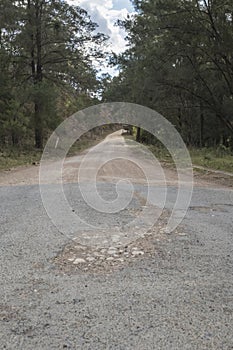 Australian sealed and unsealed country road