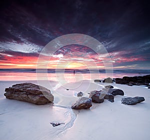 Australian seascape at dawn on square format