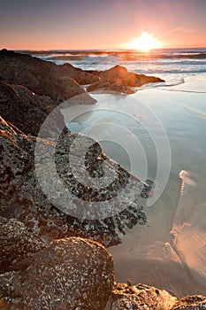 Australian seascape at sunrise at vertical format