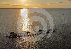 An Australian shipwreck at sunset photo