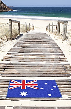 Austrálsky vlajka pláž prístav 