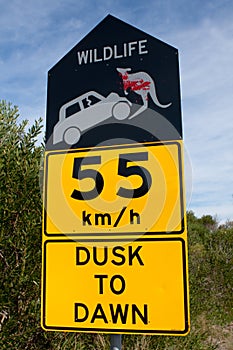 Australian Wildlife warning sign