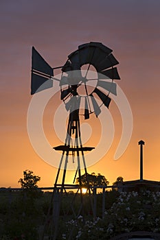 Australian Windmill at Sunset