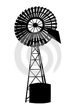 Australian windmill on white background