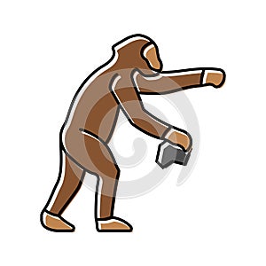 australopithecus human evolution color icon  illustration photo