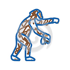 australopithecus human evolution icon doodle illustration