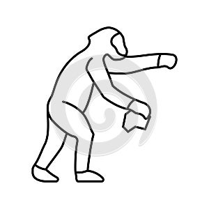 australopithecus human evolution line icon  illustration photo